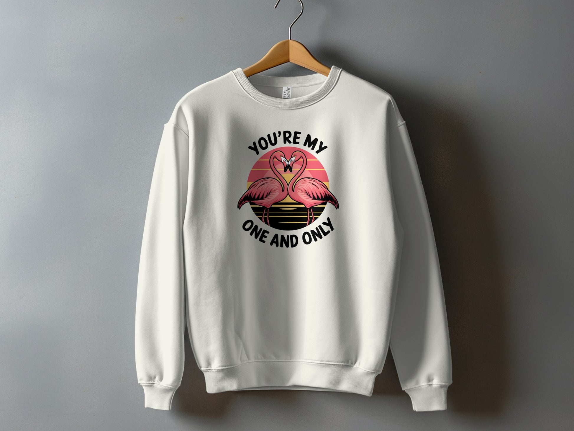 You're My One And Only Flamingo Print Sweatshirt