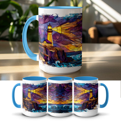 Lighthouse Ocean Sunset Scenic Mug product
