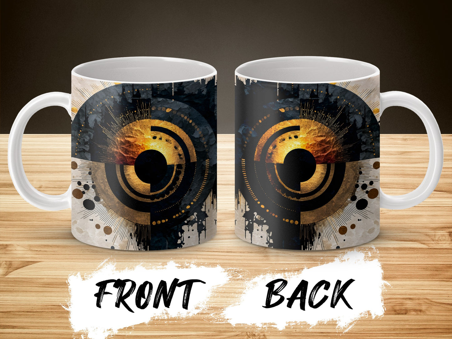 Unique Music Themed Coffee Mug, Vinyl Record Design, Perfect Gift for DJs and Music Lovers, Artistic Kitchenware