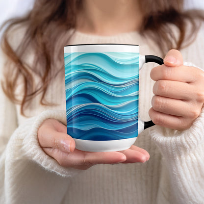 Ocean Waves Pattern Ceramic Mug product