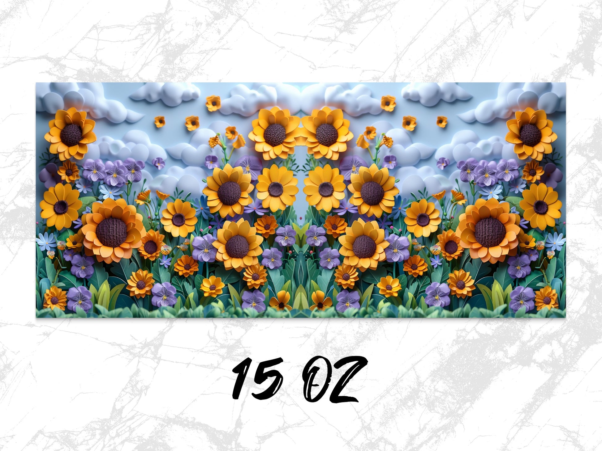 Vibrant Sunflower and Purple Floral Canvas Art Print, Modern Home Decor, Wall Decoration, 15 Oz