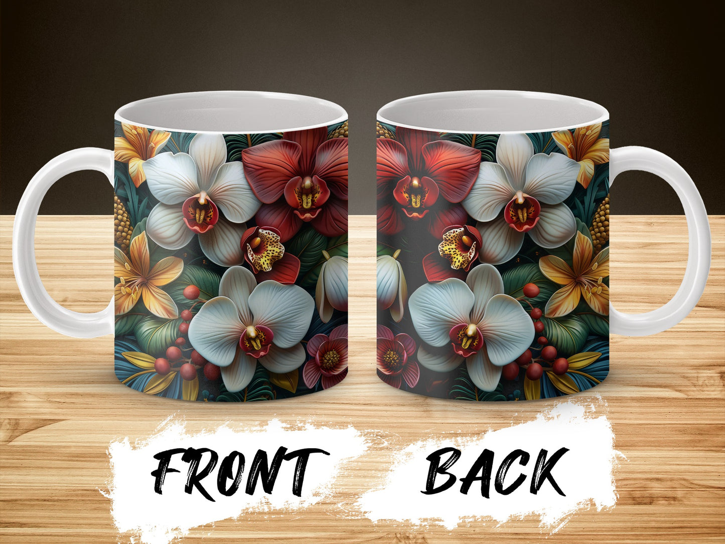 Tropical Flower Mug, Vibrant Floral Coffee Cup, Exotic Botanical Design, Gift Idea, Colorful Kitchen Decor