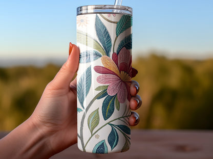Floral Patterned Insulated Travel Tumbler product
