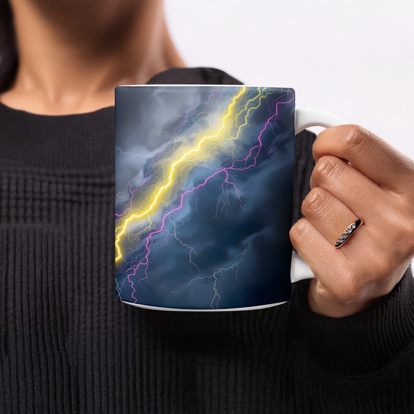 Striking Lightning Storm Design Ceramic Mug product