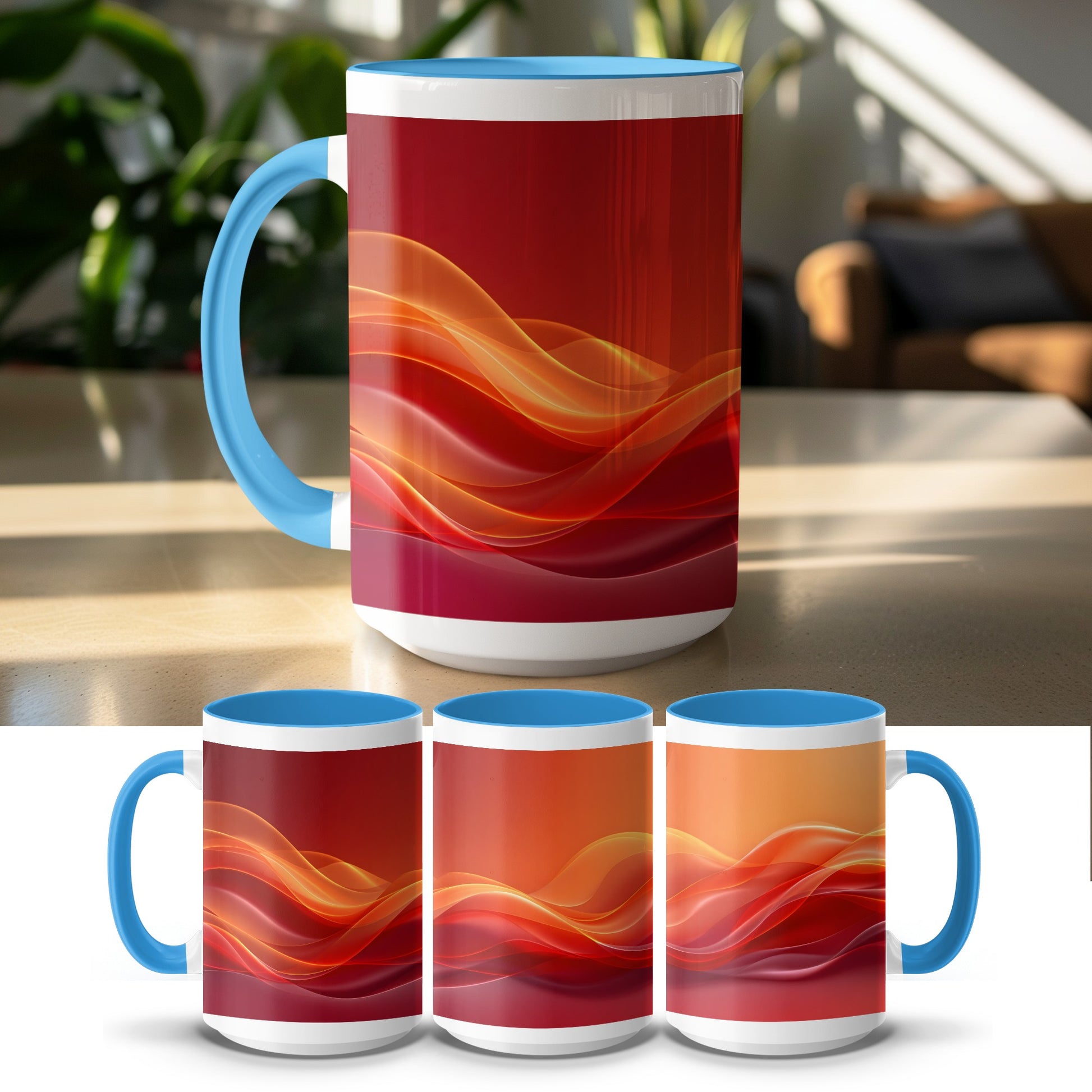 Vibrant Swirl Design Red and Orange Coffee Mug product