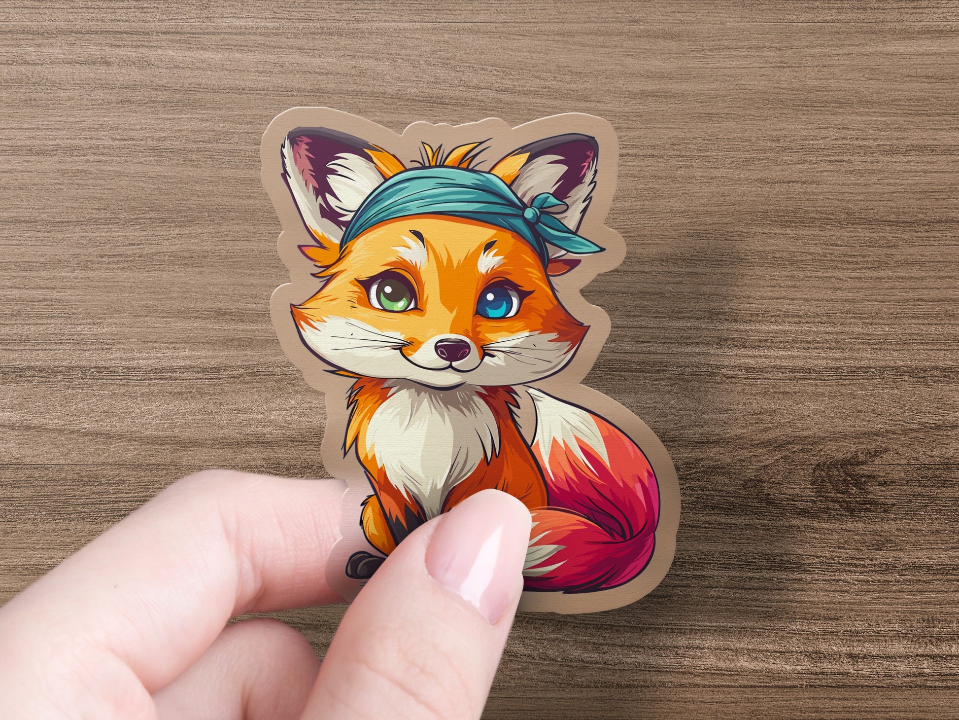 Cute Cartoon Fox with Headband Sticker product