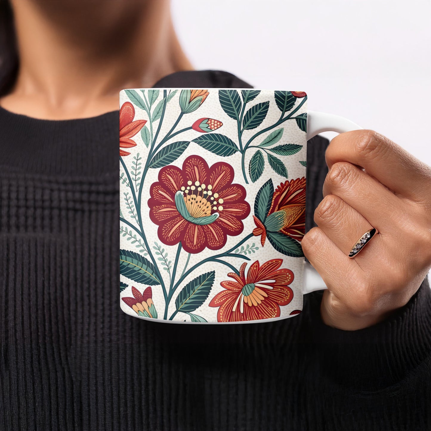 Floral Design Colorful Ceramic Mug product type