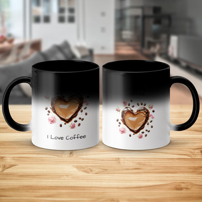 Heart Coffee Graphics White Ceramic Coffee Mug Product