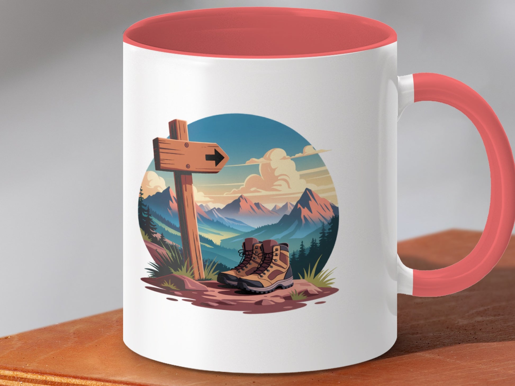 Mountain Adventure Scene Illustrated Mug product