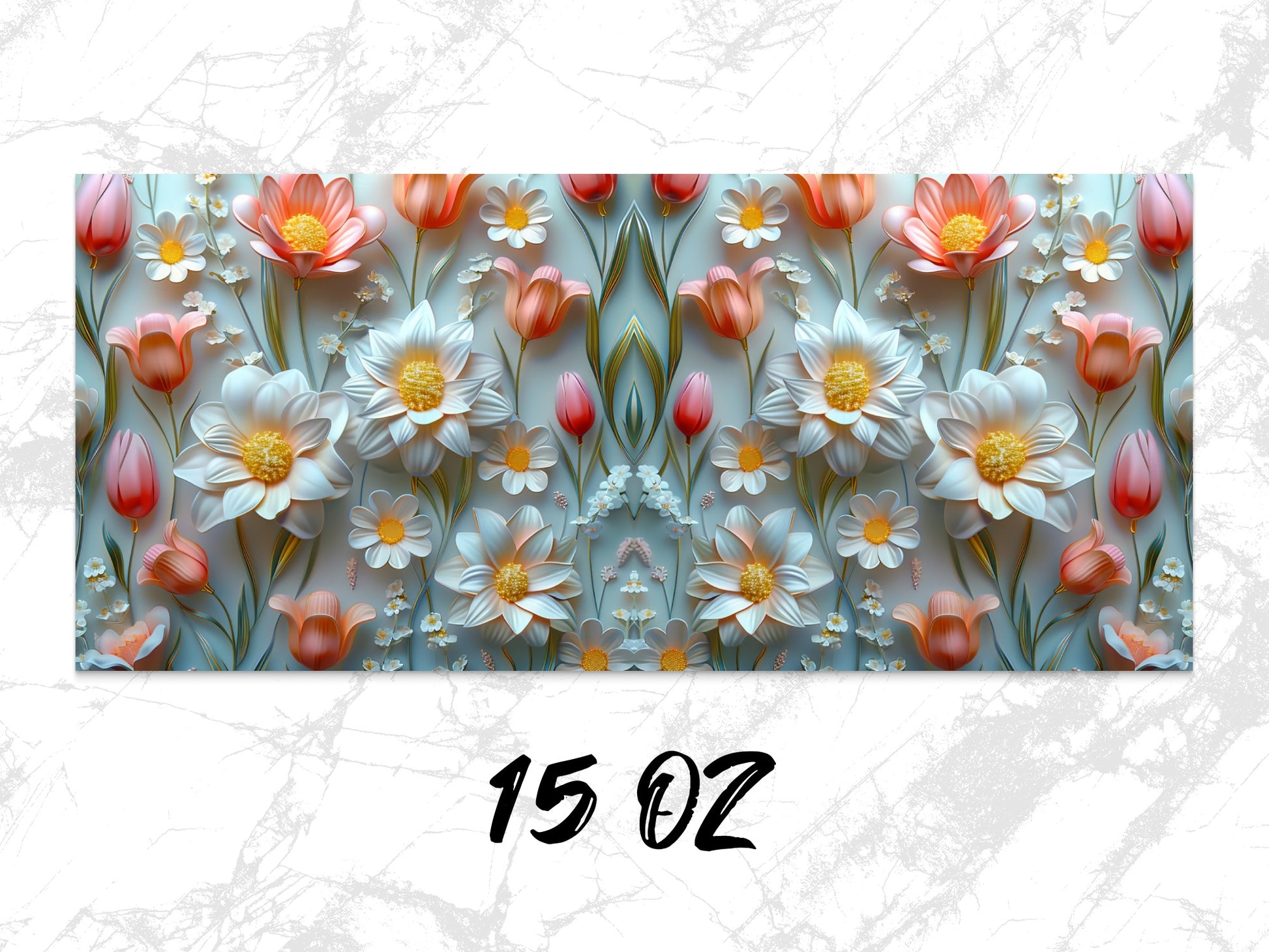 Floral Symphony Art Print, Vibrant Blossoms and Petals Wall Decor, 15 Oz Canvas