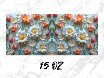 Floral Symphony Art Print, Vibrant Blossoms and Petals Wall Decor, 15 Oz Canvas