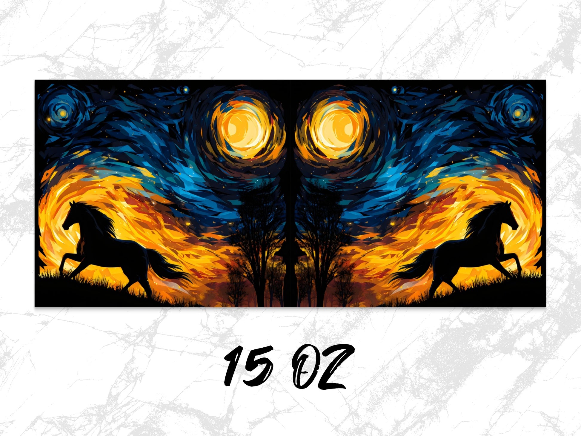 Starry Night Horse Canvas Print, Van Gogh Inspired Wall Art, Vibrant Home Decor, Large Painting Replica, Unique Gift for Art Lovers