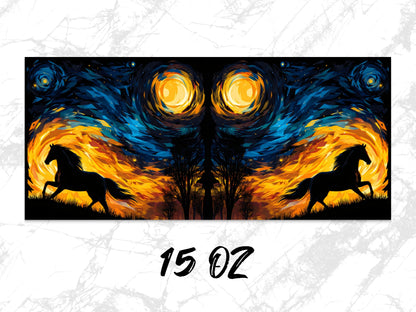Starry Night Horse Canvas Print, Van Gogh Inspired Wall Art, Vibrant Home Decor, Large Painting Replica, Unique Gift for Art Lovers