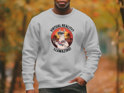 Virtual Reality Llamazing Llama Graphic Sweatshirt product type