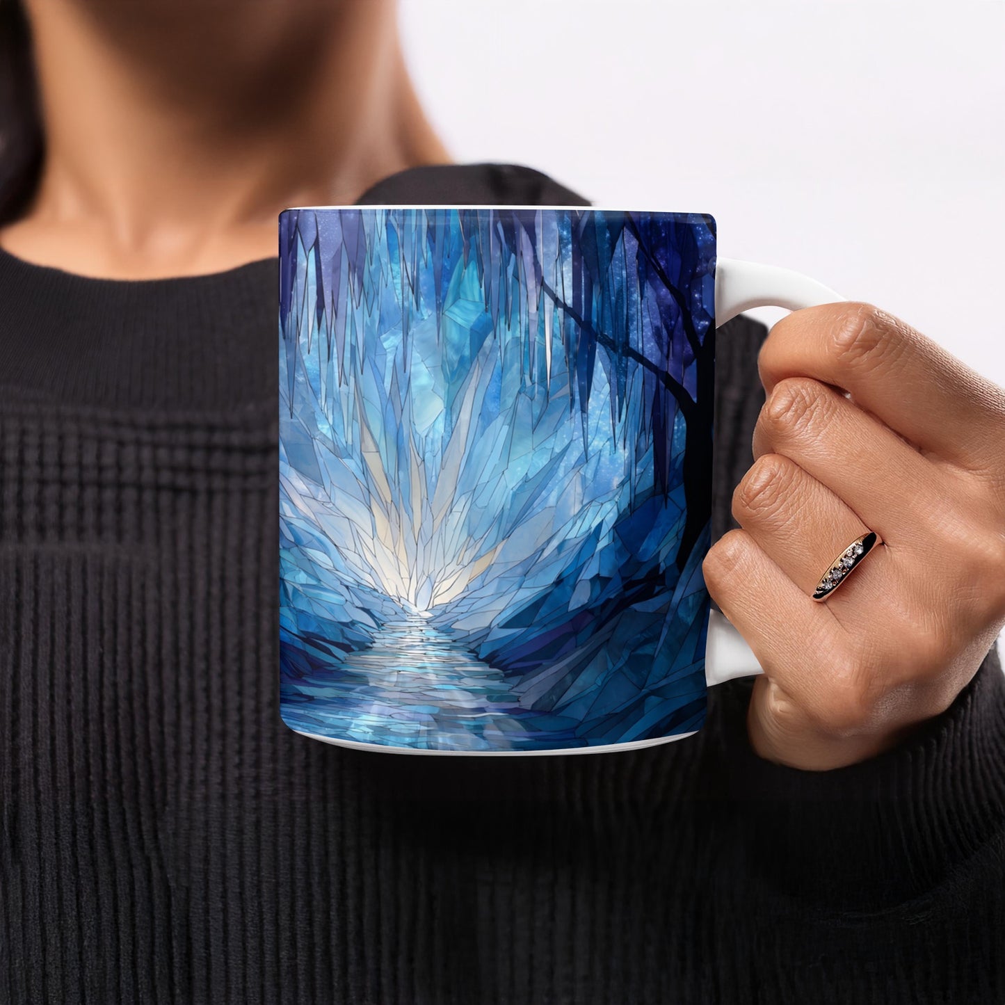 Mystical Night Crystal Lake Scene on Mug product