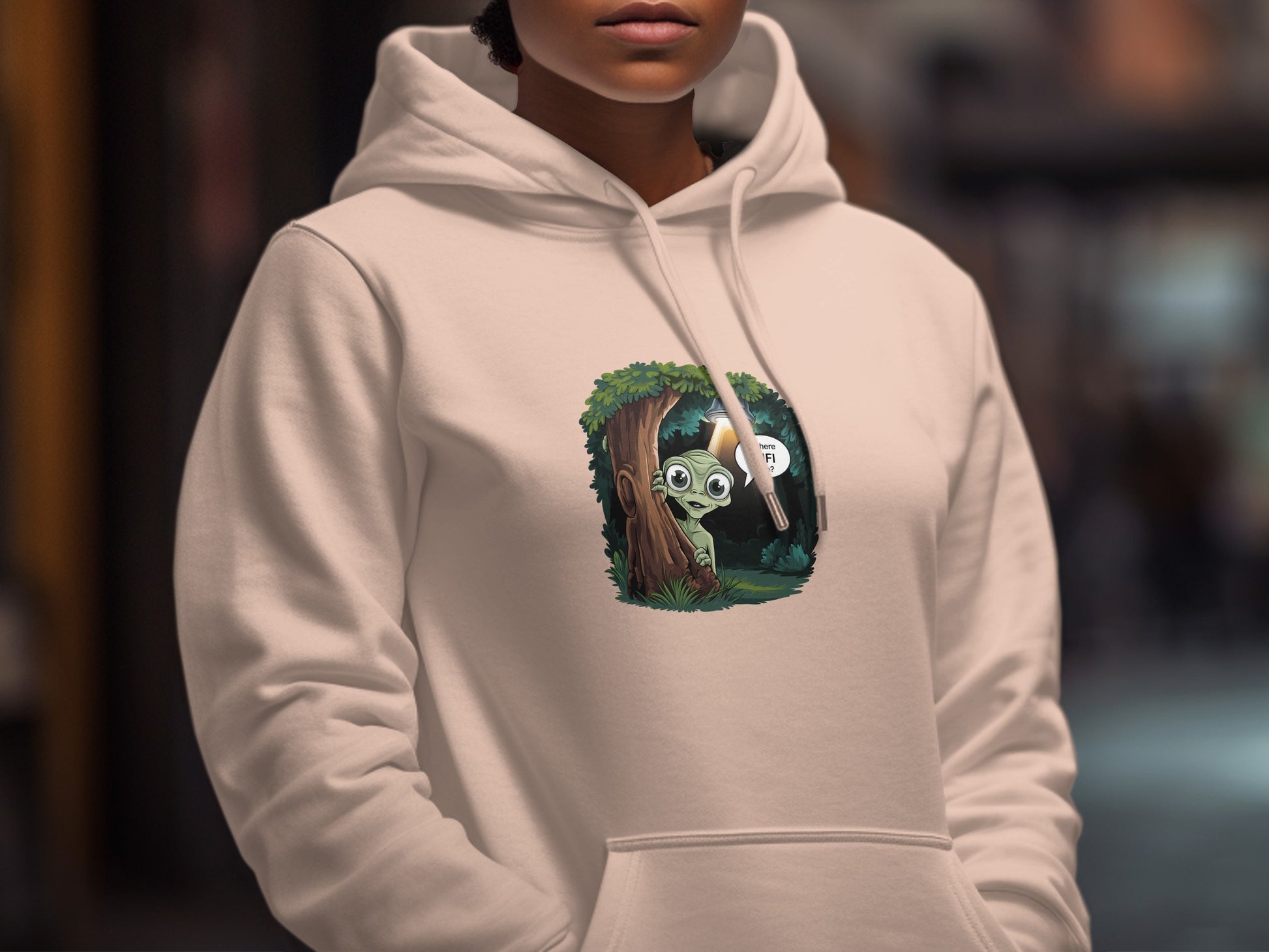 Cute Alien and Owl Forest Hoodie product