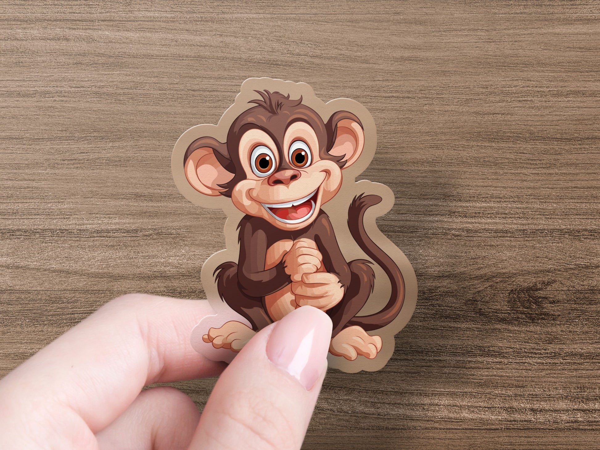Cute Adorable Cartoon Monkey Graphic Sticker product