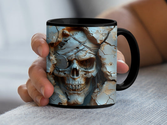 Skull Cracking Through Wall Graphic Design Mug product type