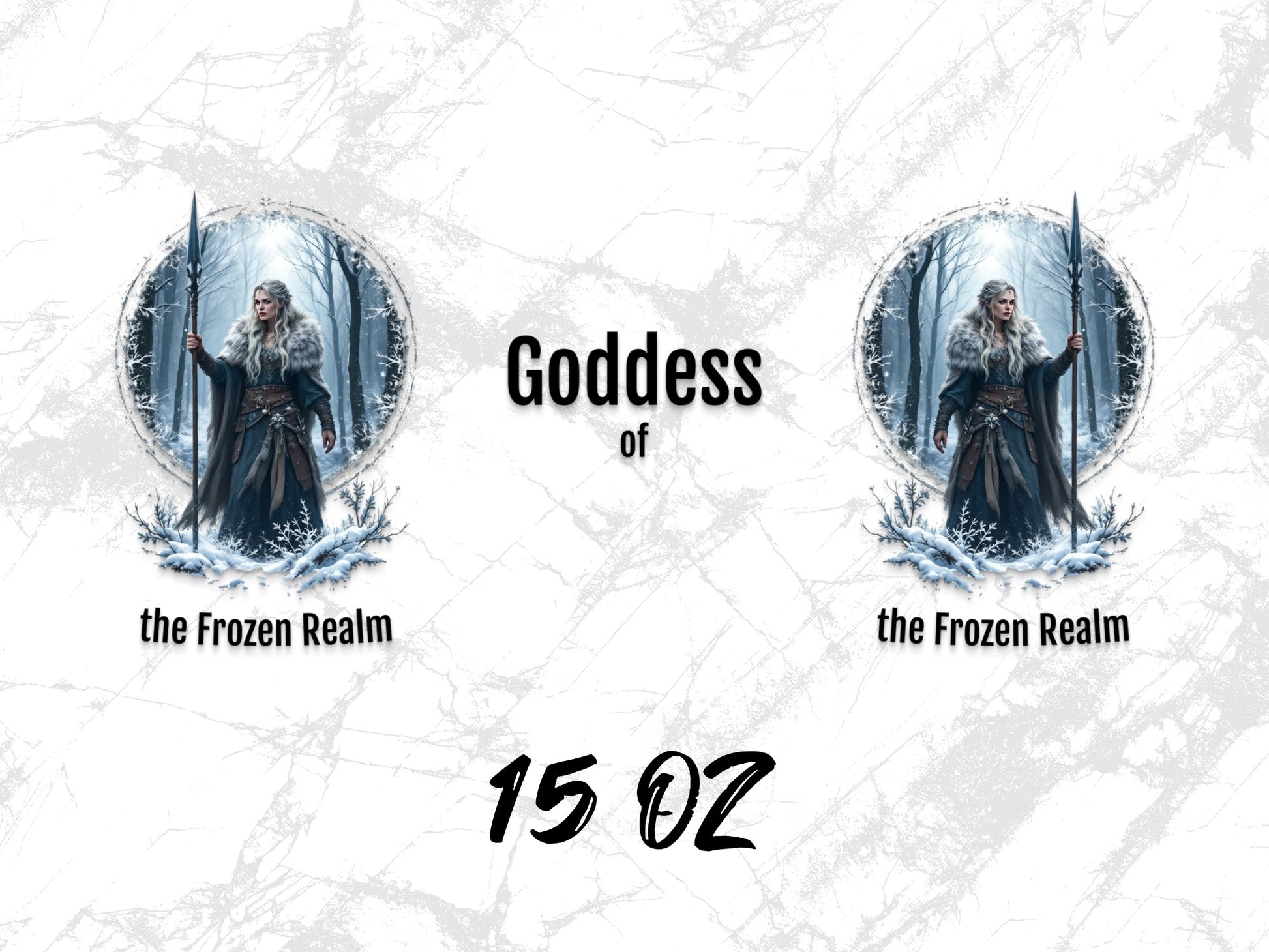 Goddess of the Frozen Realm Poster, Fantasy Ice Queen Art Print, 15 oz Wall Decor