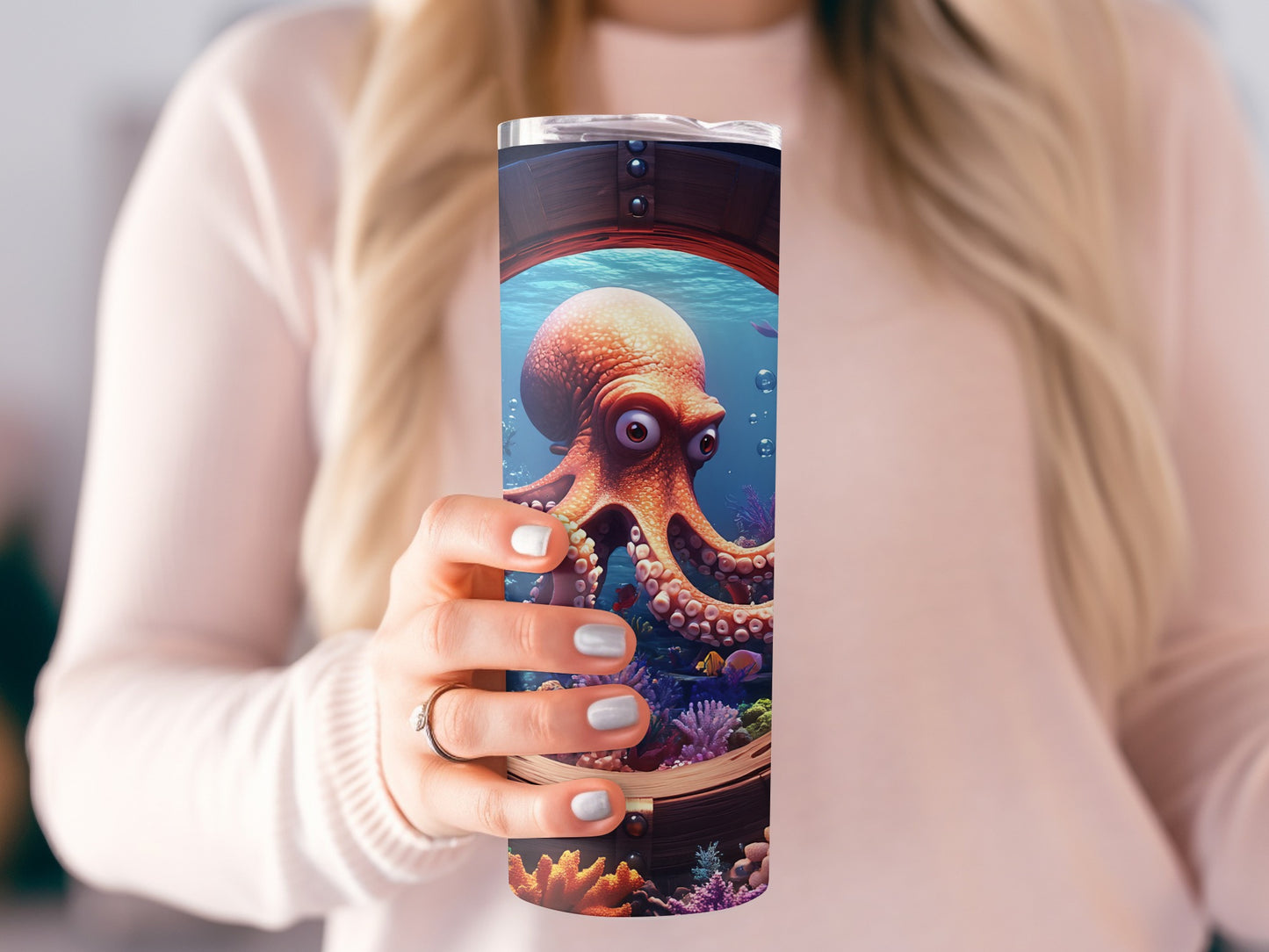 Vibrant Octopus Themed Insulated Travel Tumbler product type