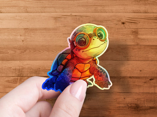 Adorable Rainbow Turtle Sticker Cute Gift Item product type