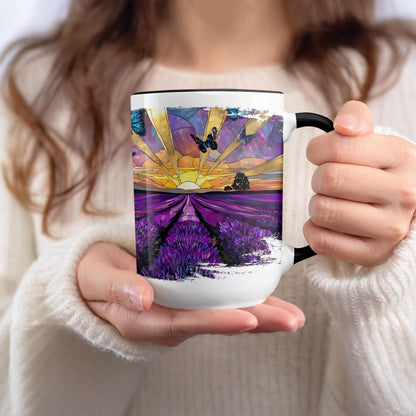 Colorful Sunset and Lavender Field Coffee Mug product