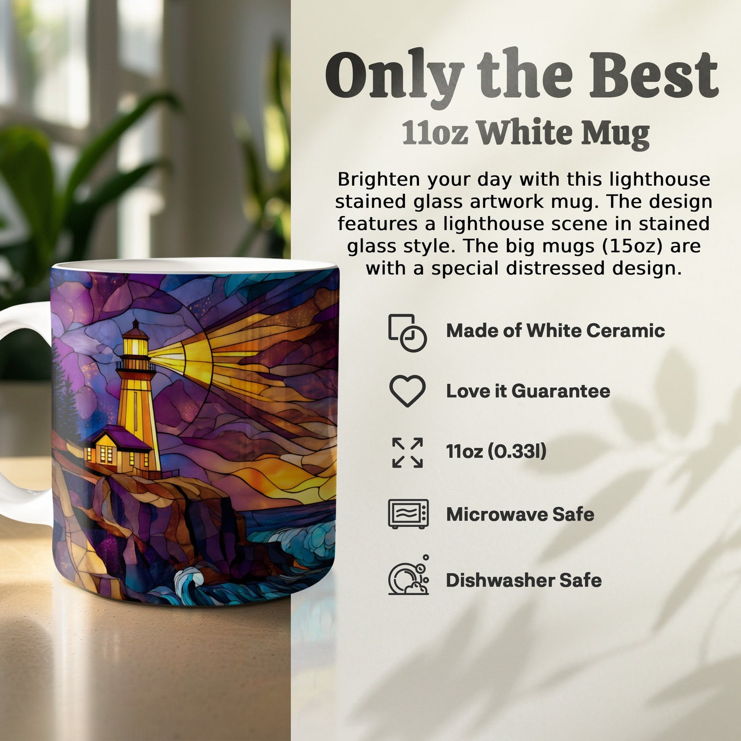 Brighten Your Day Lighthouse 11oz White Mug product
