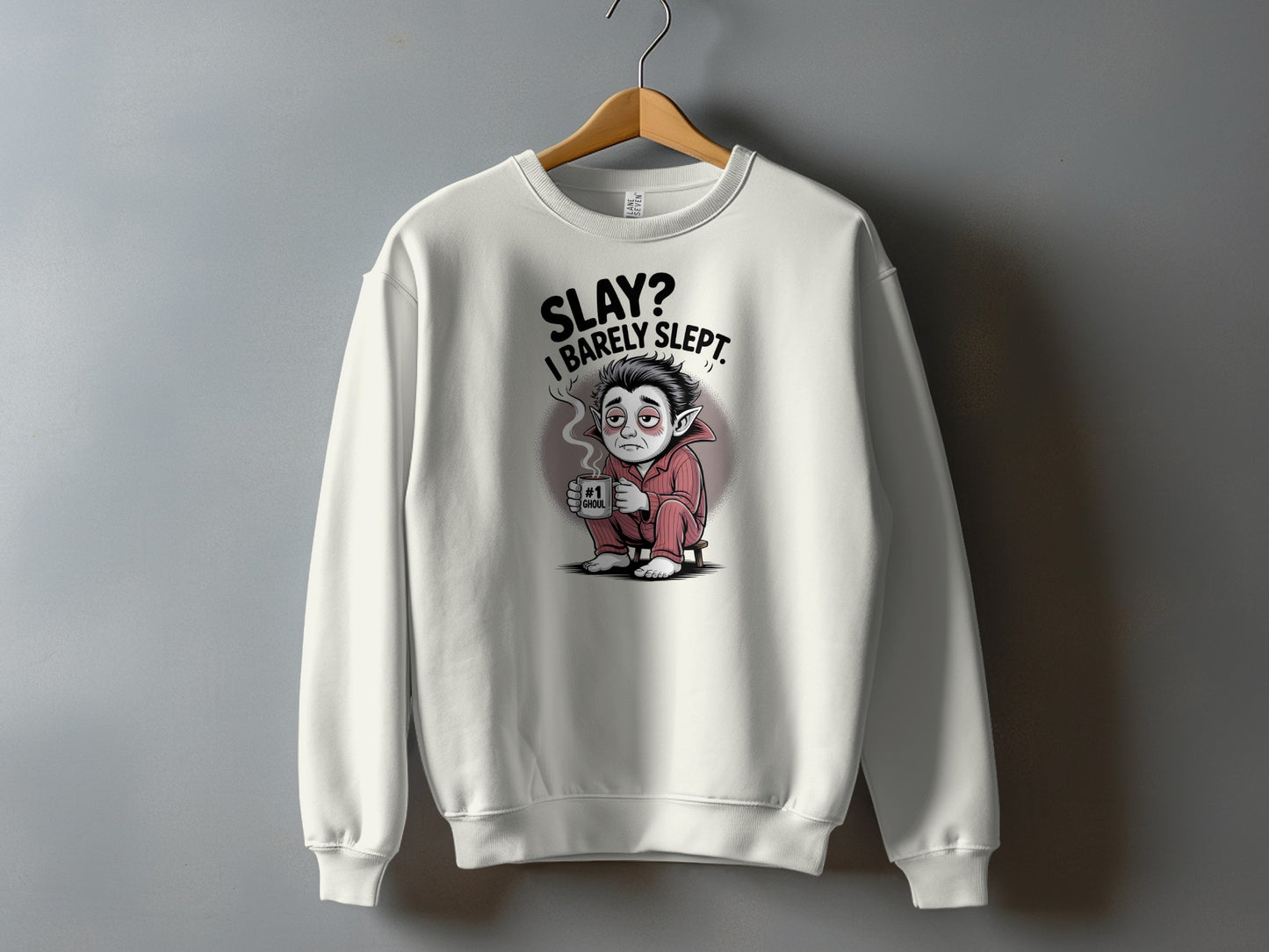 Slay I Barely Slept Vampire Graphic Sweatshirt product type