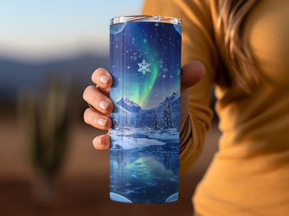 Stunning Aurora Borealis Winter Snowflake Tumbler product
