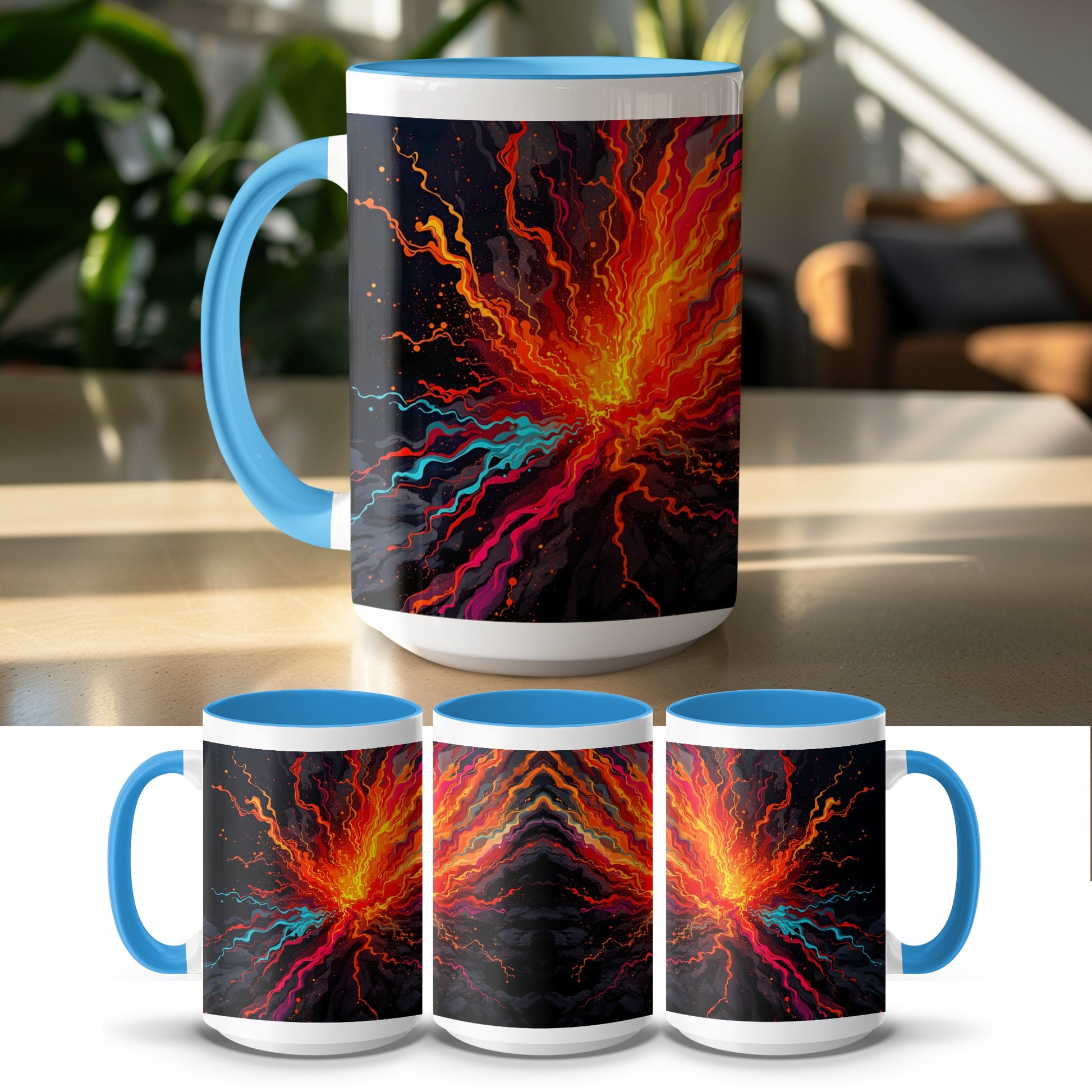 Vivid Abstract Explosion Art Mug Vibrant Coffee Tea product