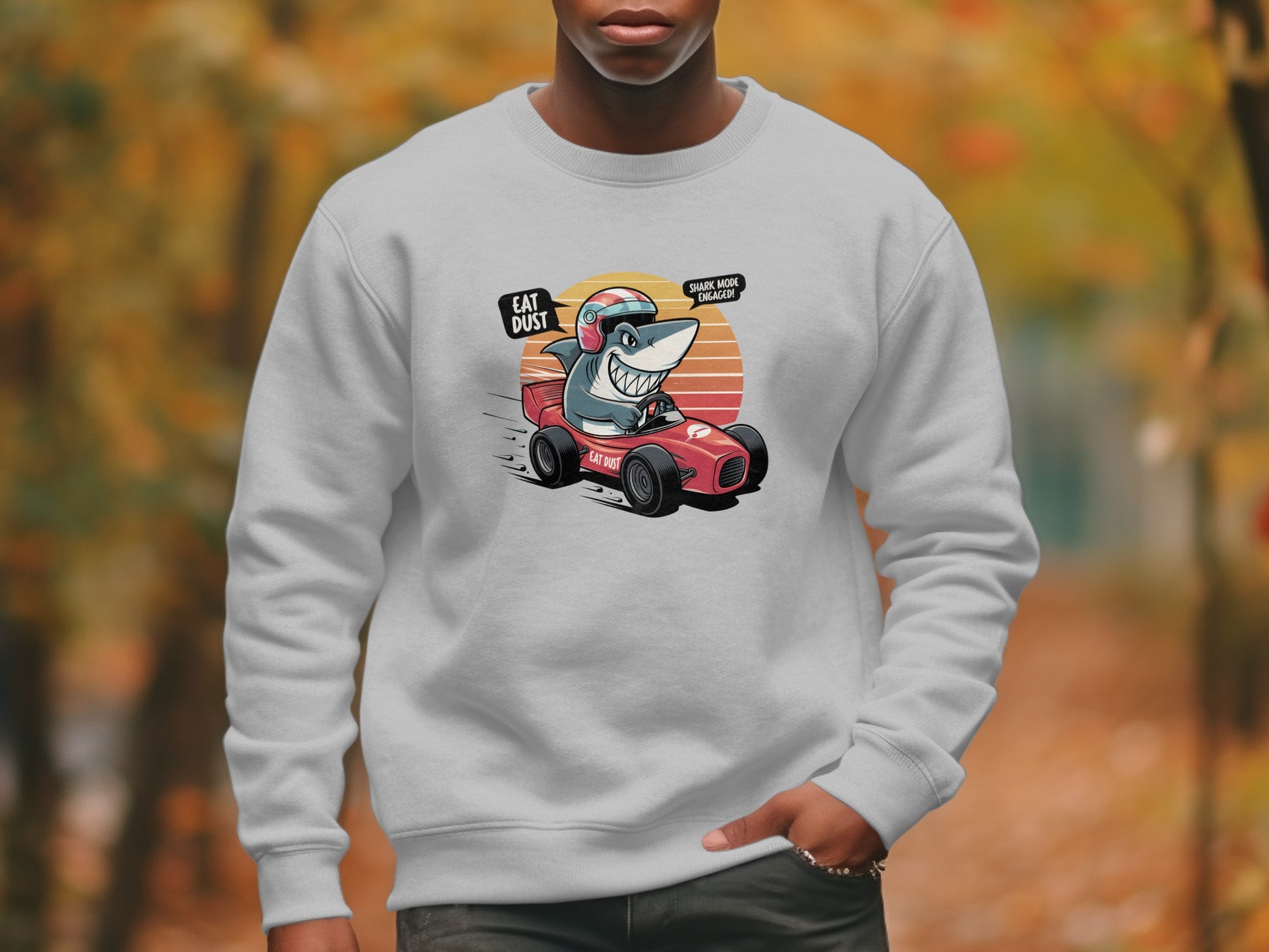 Shark Driving Red Car Eat Dust Unisex Sweatshirt product
