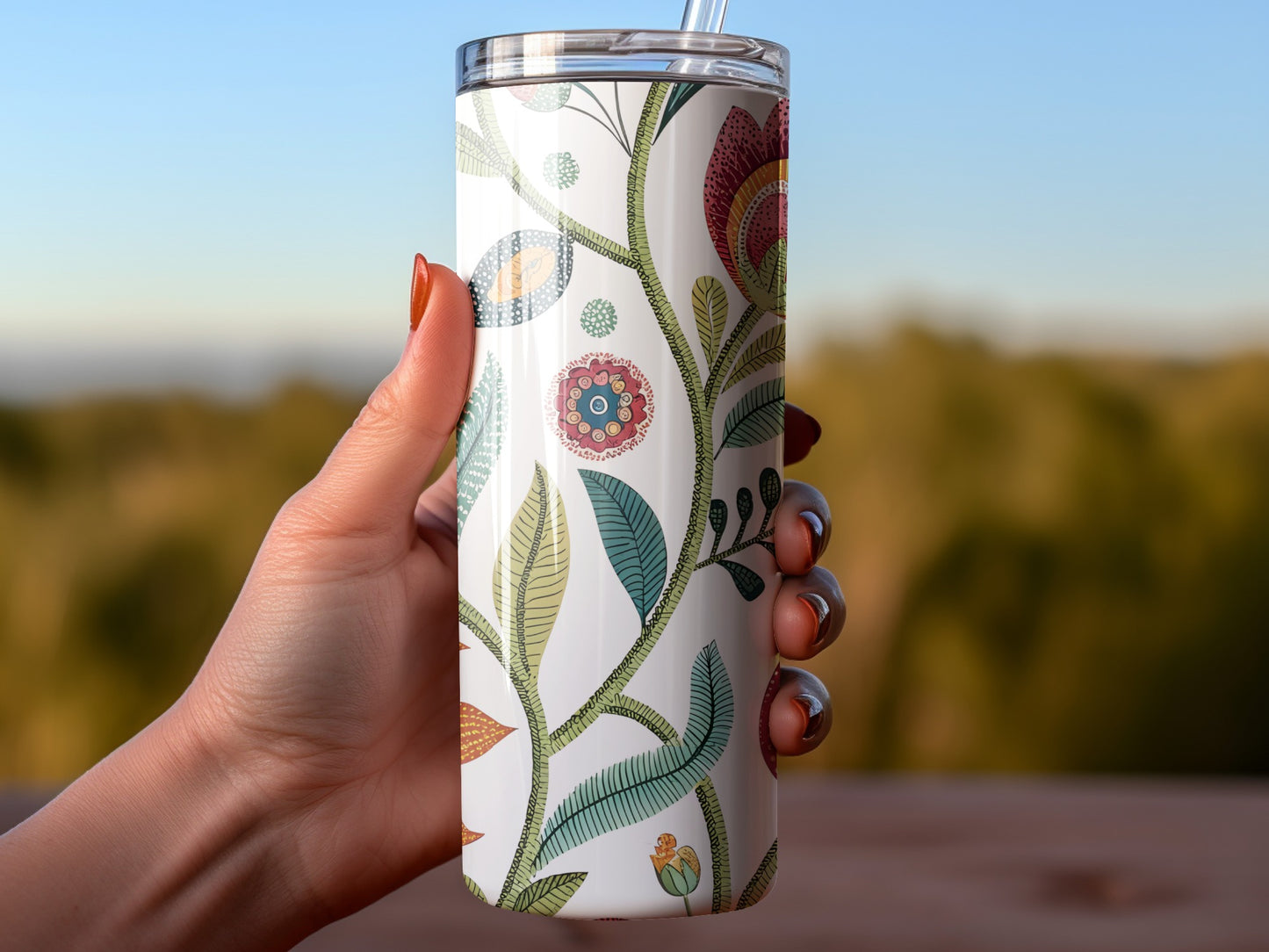 Elegant Floral Patterned Container Tumbler product