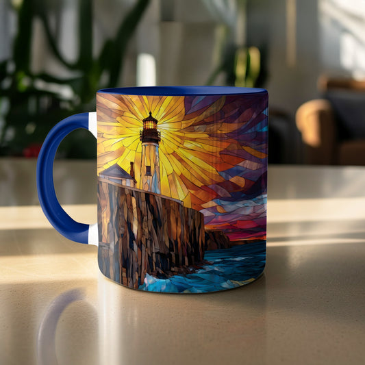 Vibrant Lighthouse Scene Ceramic Coffee Mug product