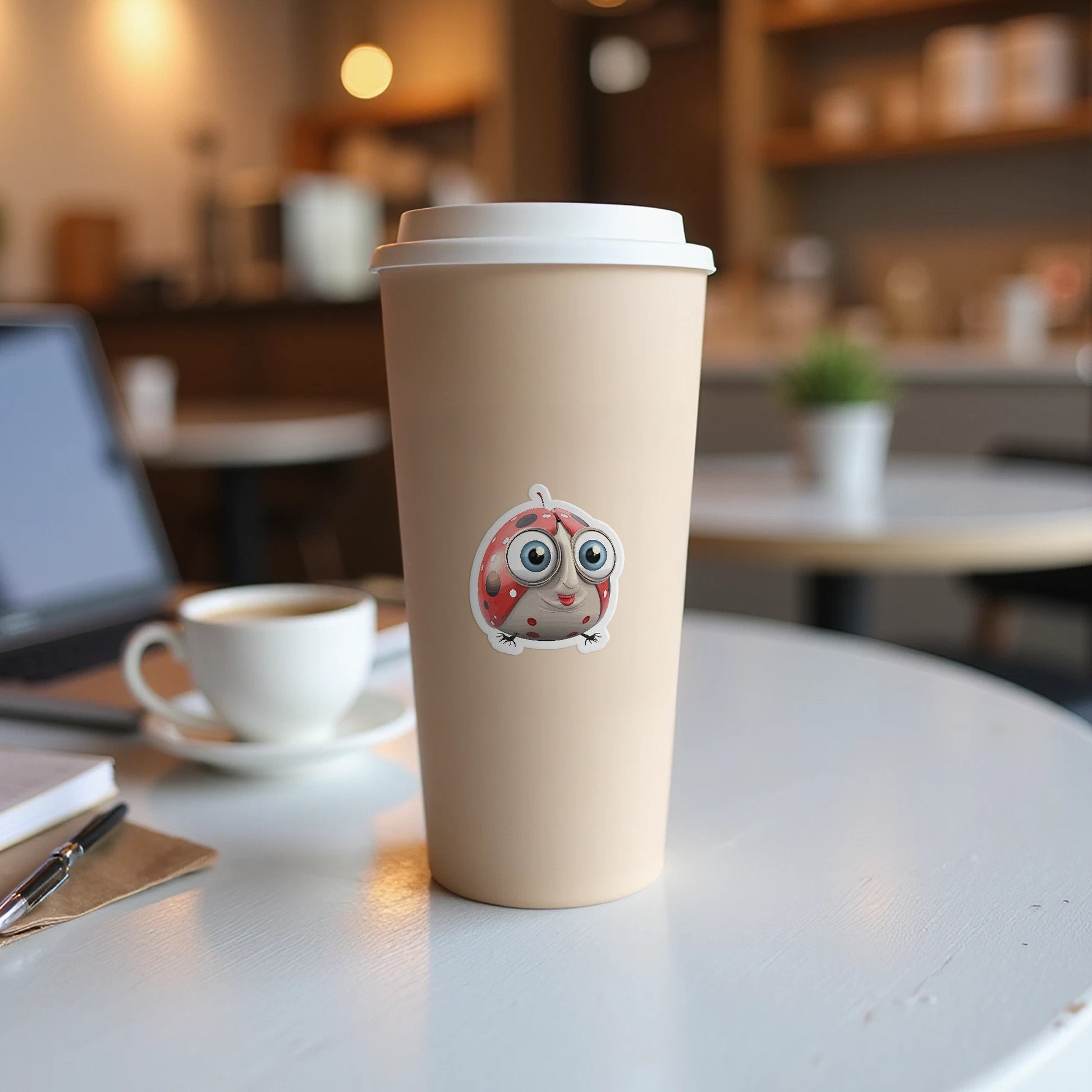 Cute Ladybug Cartoon Design Travel Mug product