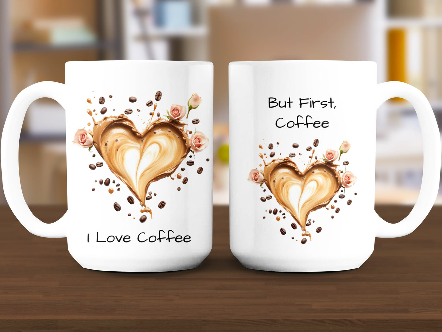 Heart Coffee Art I Love Coffee Design Mug product type