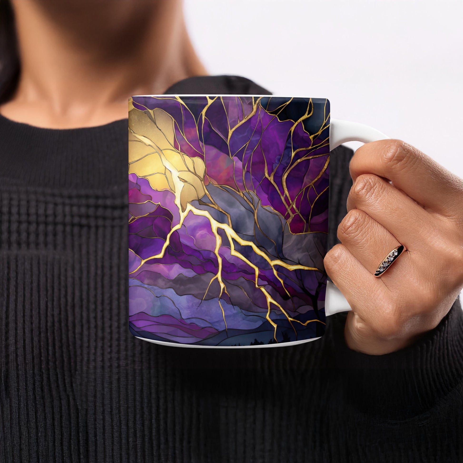 Vibrant Lightning Design Mug with Abstract Art product