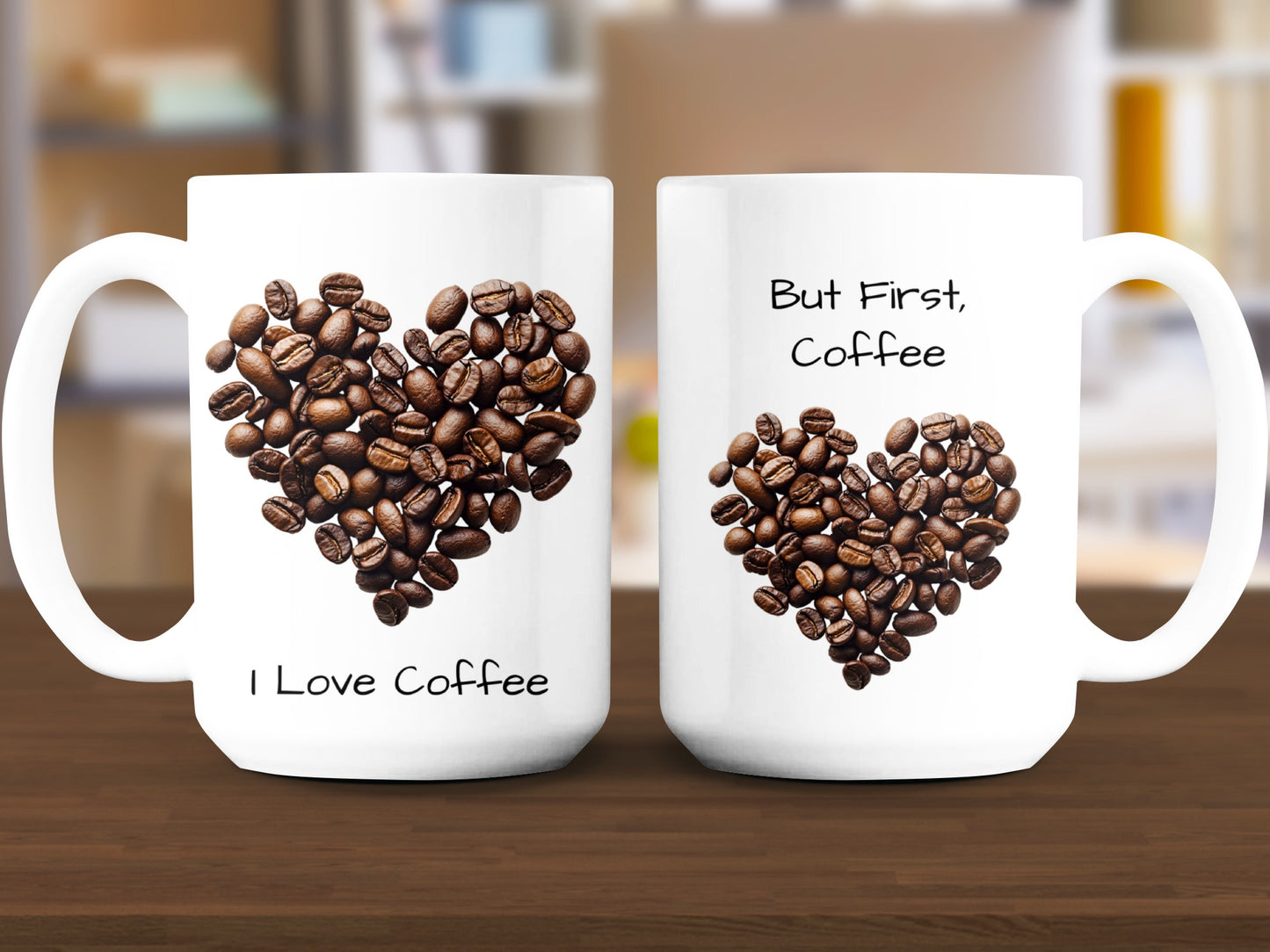 Heart Shaped Coffee Beans I Love Coffee Mug product