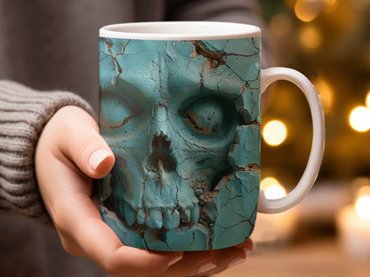 Distinctive Blue Skull Design Ceramic Coffee Mug product