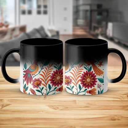 Floral Bird Pattern Heat Sensitive Mug product