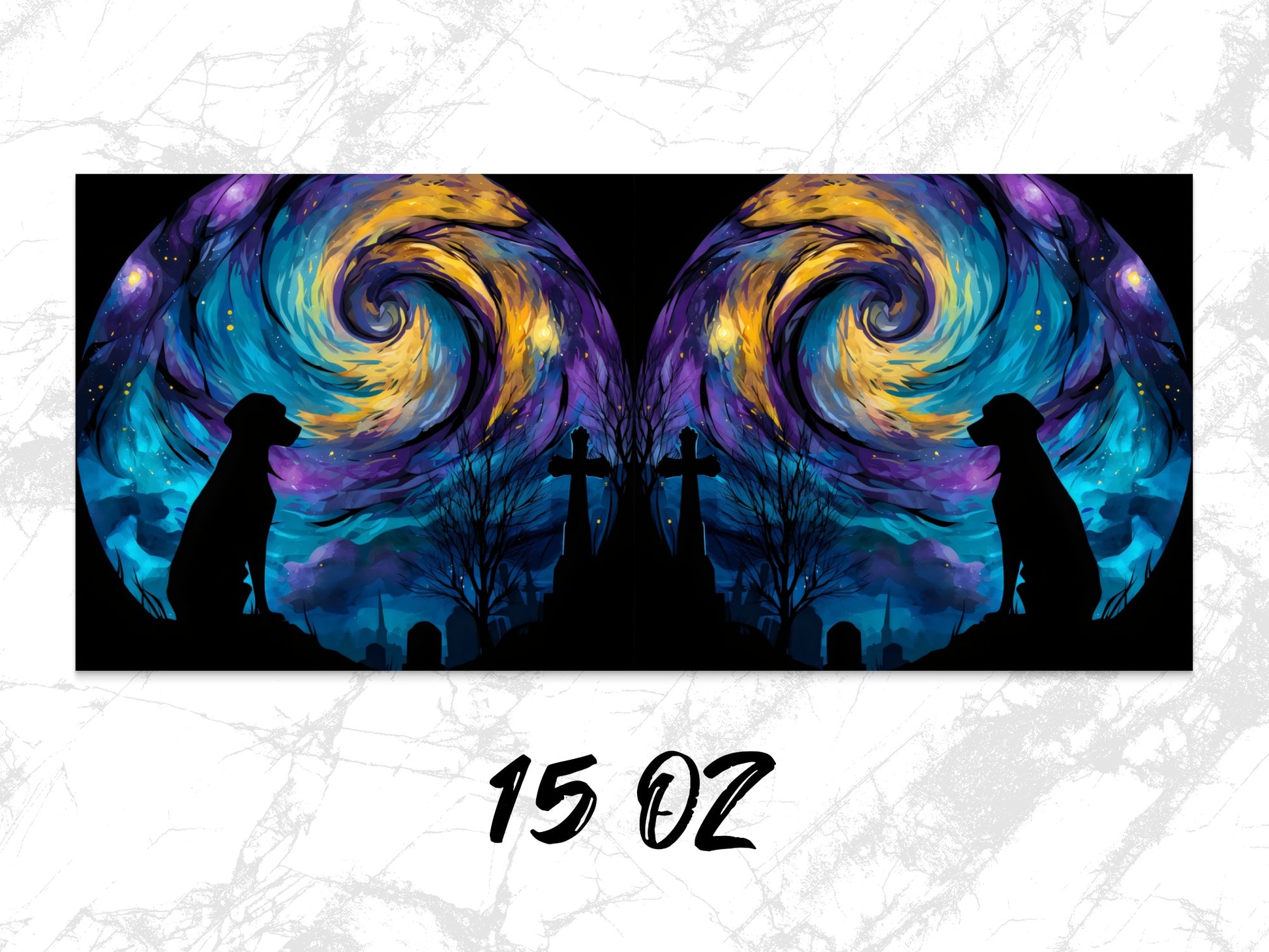 Mystical Galaxy Dog Art Print, Colorful Sky Canvas, Celestial Night Poster, Home Decor Wall Art