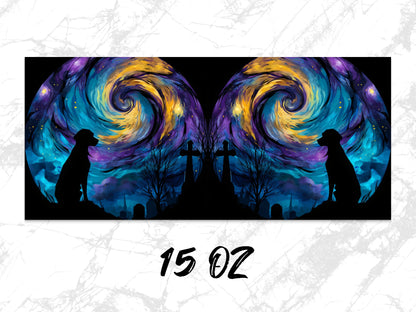 Mystical Galaxy Dog Art Print, Colorful Sky Canvas, Celestial Night Poster, Home Decor Wall Art