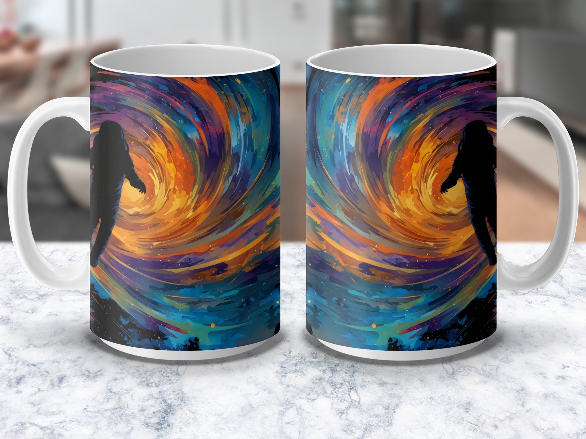 Abstract Swirl Coffee Mug, Colorful Artistic Tea Cup, Unique Galaxy Design, Gift Idea, Ceramic Mug