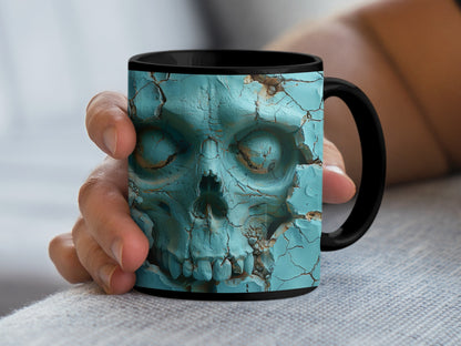 Cracked Turquoise Skull Design Coffee Mug Product
