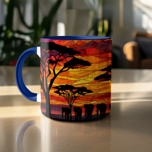Majestic Serengeti Sunset Elephant Scene Mug product