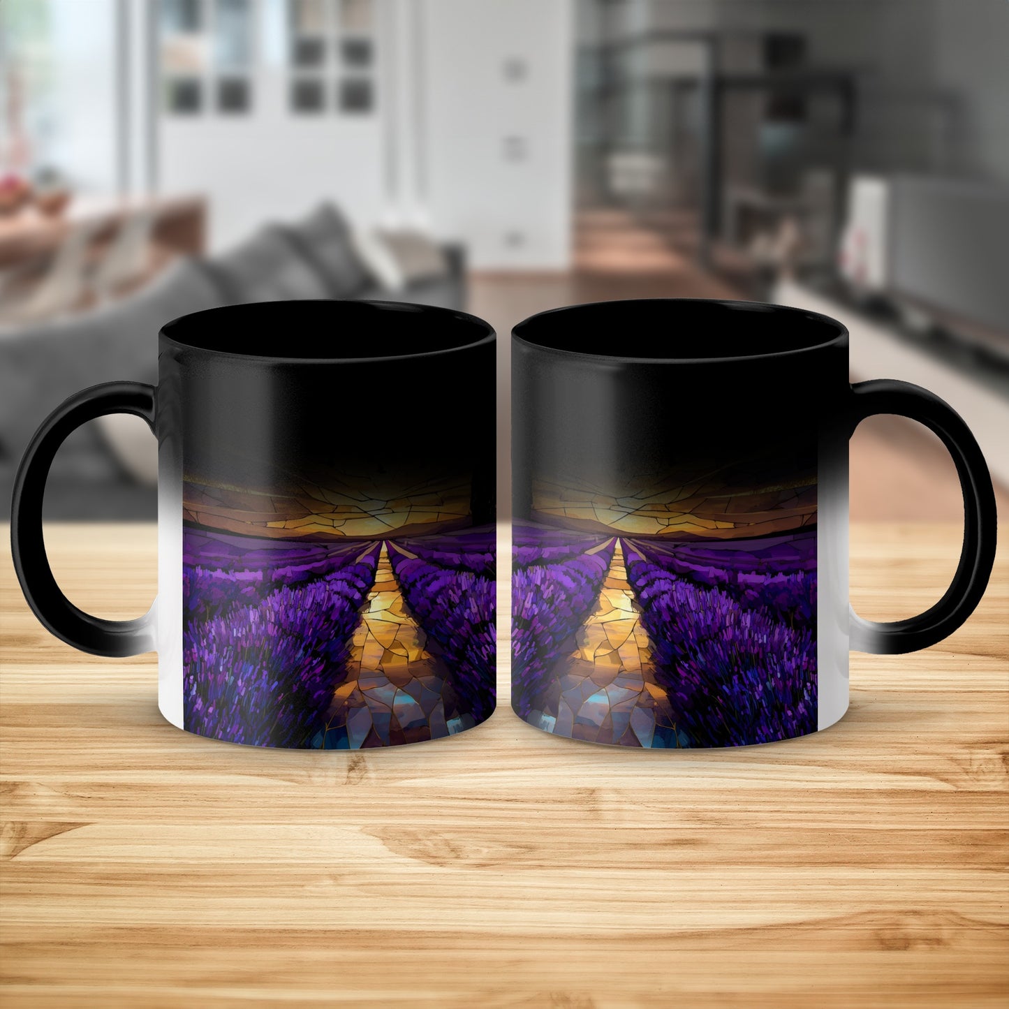 Purple Lavender Field Scenic Mug Artistic Ceramic product type