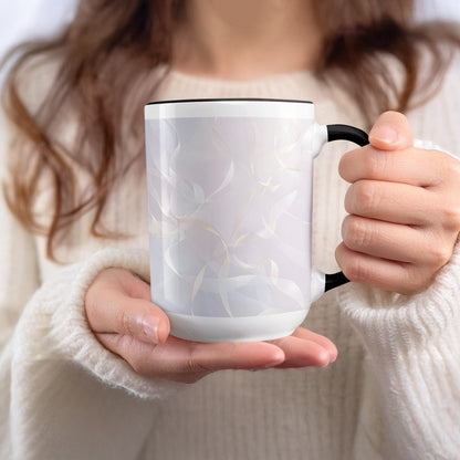 Elegant Abstract White and Gold Print Mug product