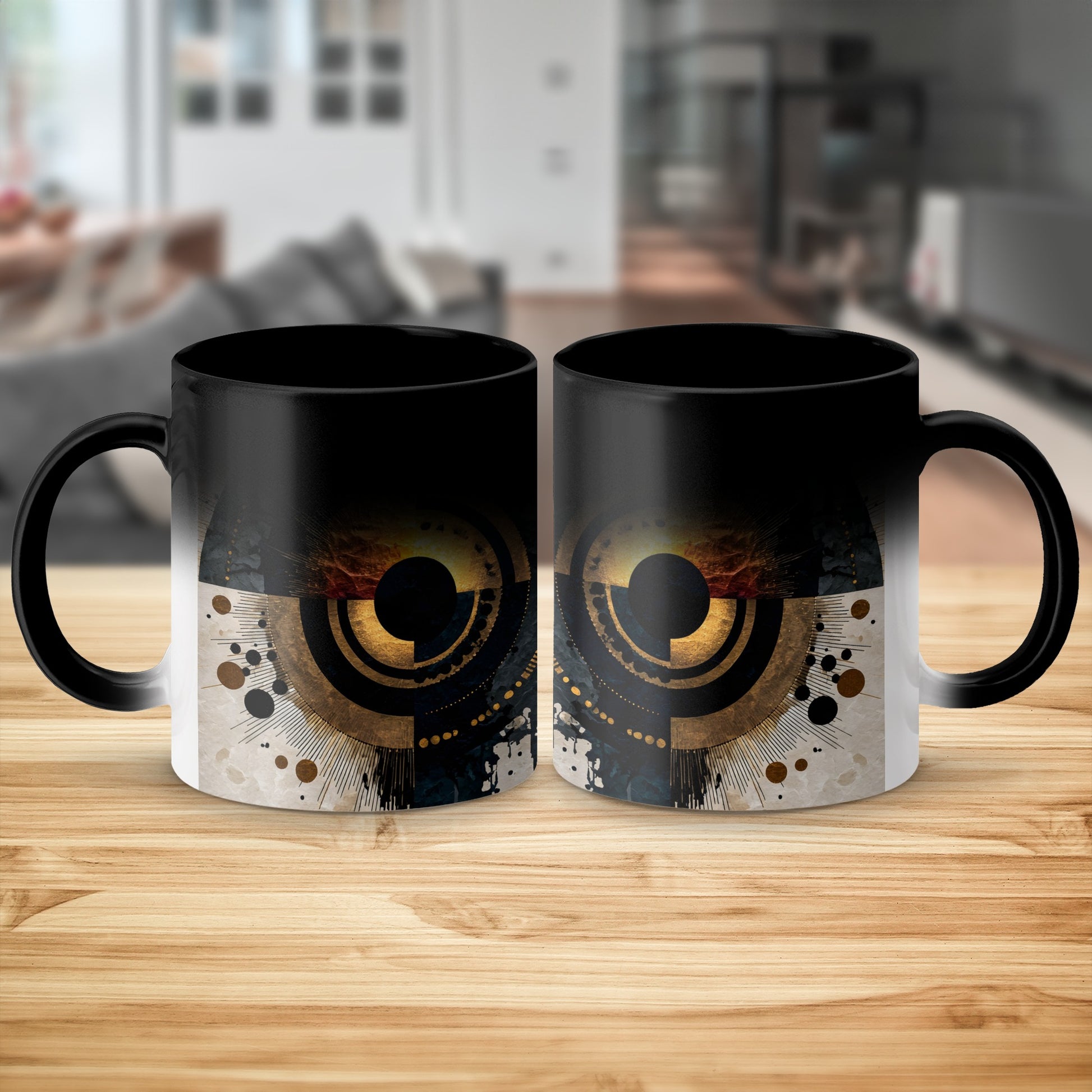 Abstract Circular Design Dual Color Mug product