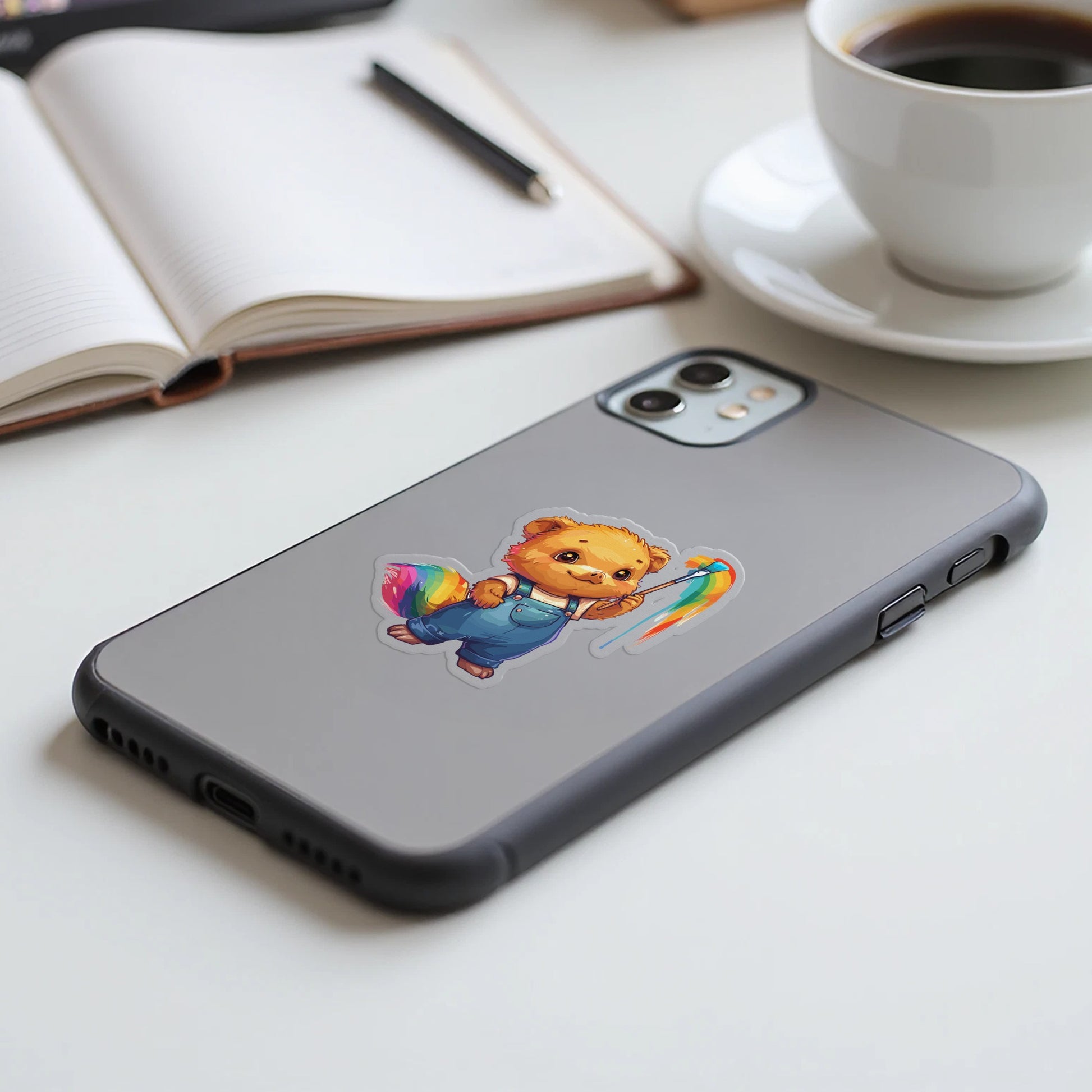 Cute Bear with Colorful Umbrella Phone Case product