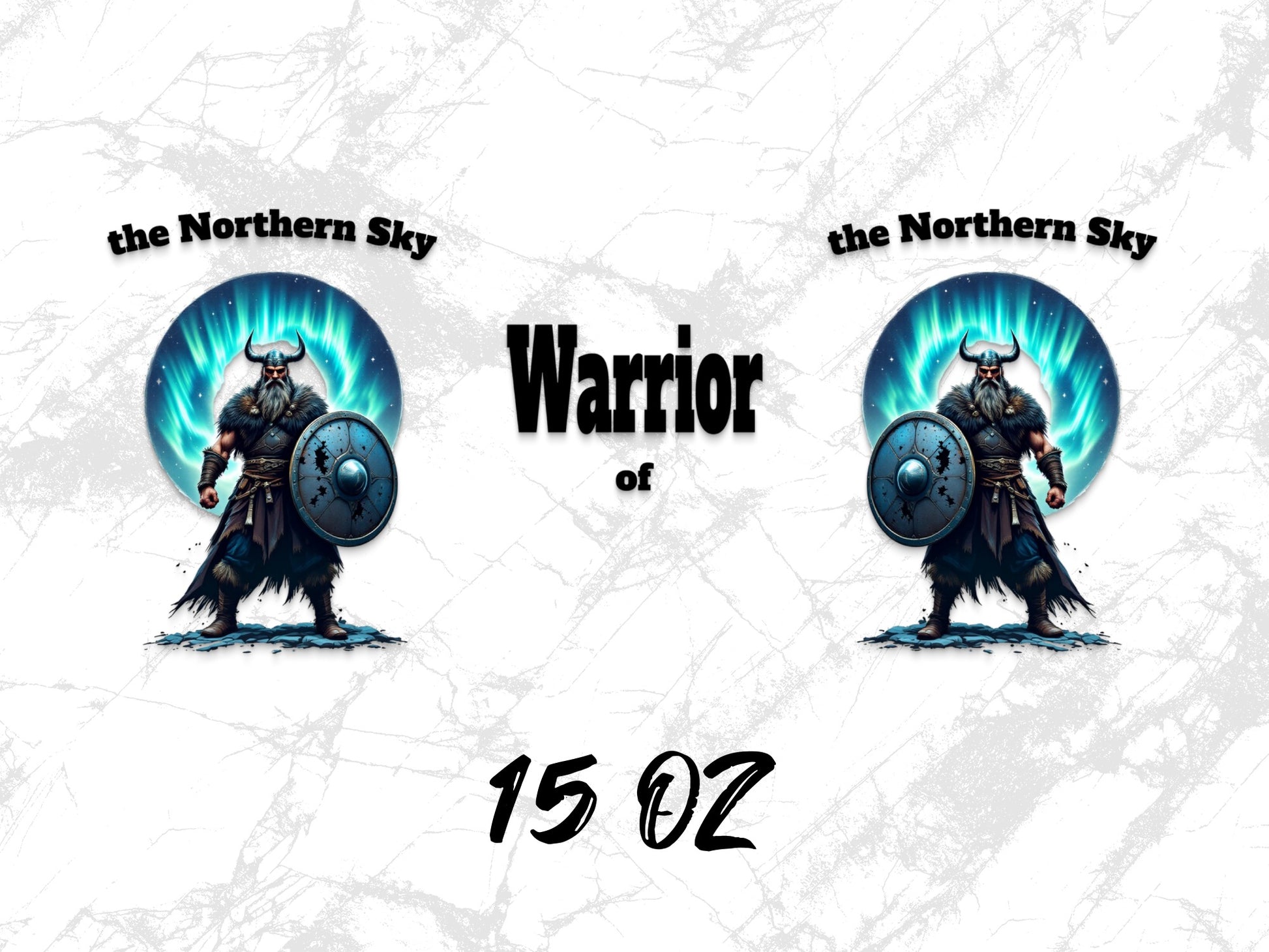 Warrior of the Northern Sky Poster, Fantasy Art Print, Viking Warrior Home Decor, Epic Battle Wall Art, Gift for Gamers 15 OZ
