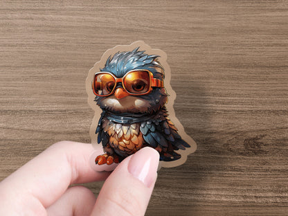 Cool Sunglasses Wearing Owl Sticker Fun Decal product